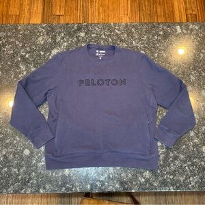 Fourlaps x Peloton Sweatshirt Mens XL Navy Blue Crewneck Zipper Pockets Athletic